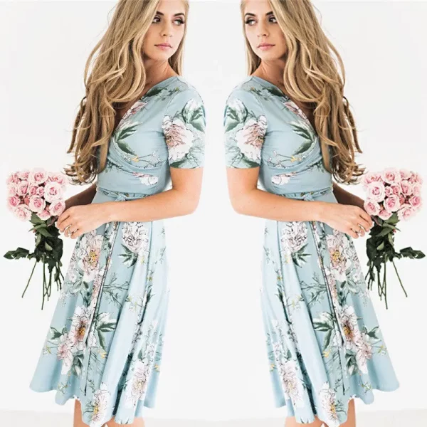 Midi Floral Short Dress