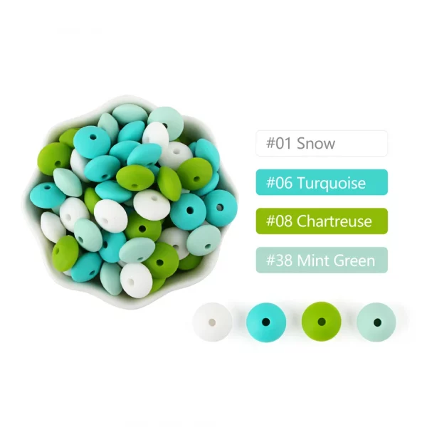 20 Pieces of Colorful 12MM Silicone Beads for DIY Pacifier Clips for Babies