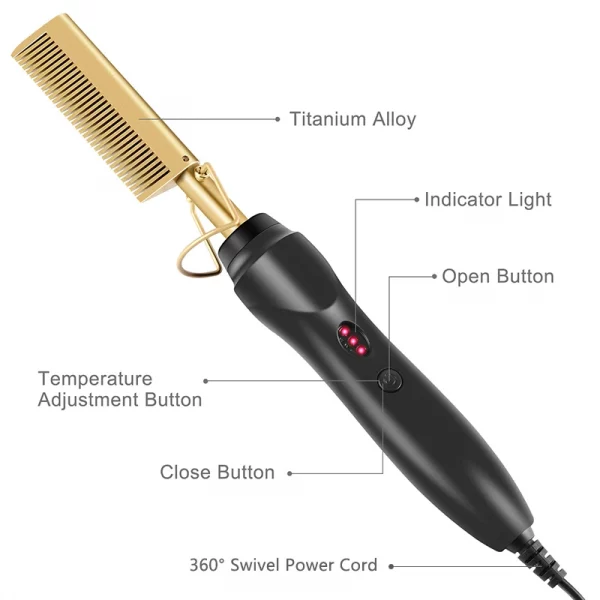 2in1 Electric Hot Heating Comb Hair Styling Tool