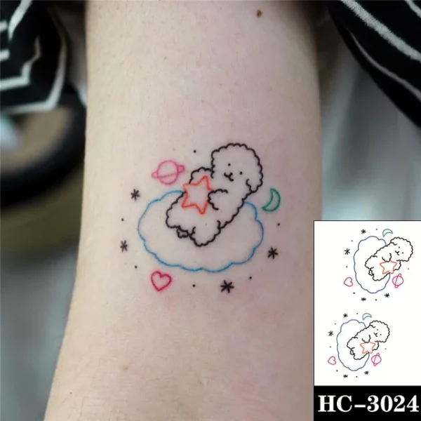 Black Hand Drawn Heart Temporary Tattoo