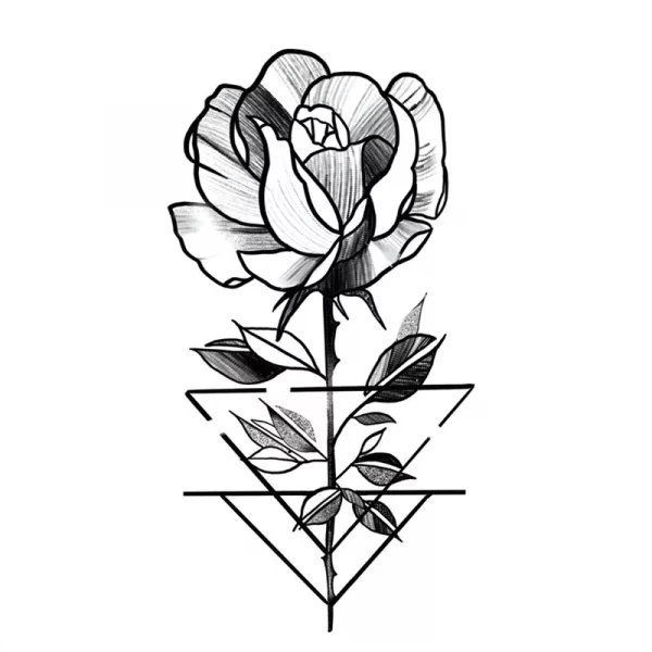 1PCS Black Rose Temporary Tattoo Sticker Flower