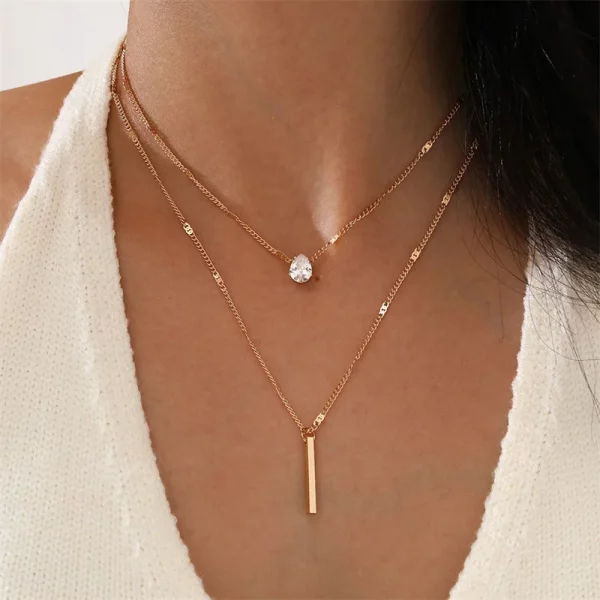 Crystal Heart Star Necklace Set