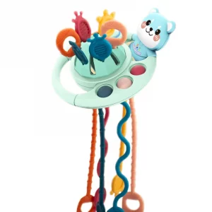 Development Pull String Toy Baby Teether Silicone 6-12 Months