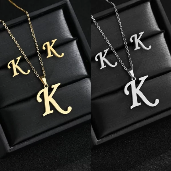 Alphabet Initial Stainless Steel Necklace