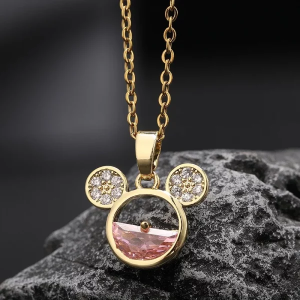 Mickey Minnie Mouse with Zircon Simplified Necklace