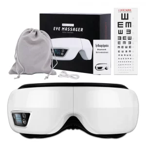 Eye Massager 6D Smart Bluetooth Glasses Fatigue Pouch