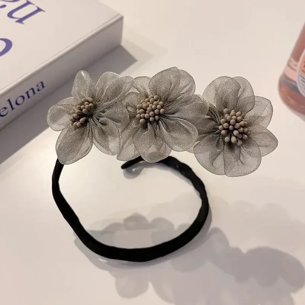 Elegant Pearl Flower Bun Maker Styling Hair
