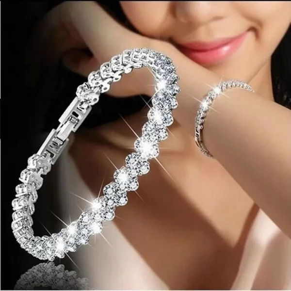 Luxury Crystal Braided Leaf Bracelet