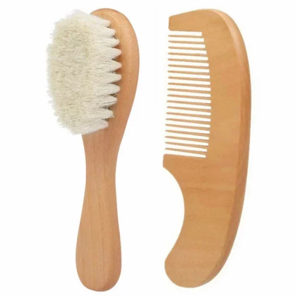 Wooden Baby Hair Soft Brush Set