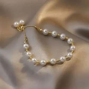 925 Sterling Silver Bracelet Pearls Knots Bracelet