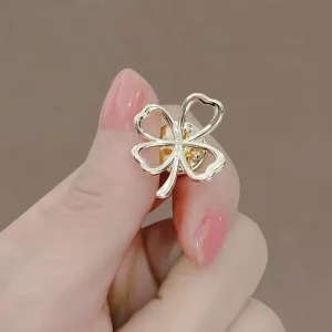Metal Flower Bow Brooch Pin