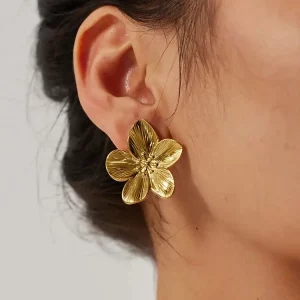 Vintage Flower Stylish Earrings Stainless Steel