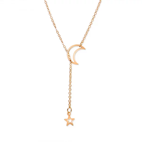 Simple Moon Star Choker Necklace