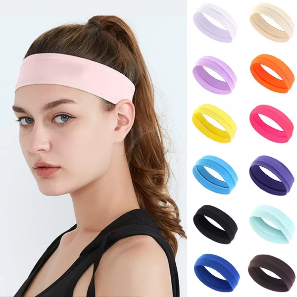 Summer Sports Solid Color Elastic Headbands