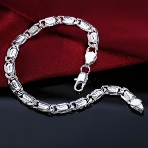925 Sterling Silver Solid Noble Bracelet