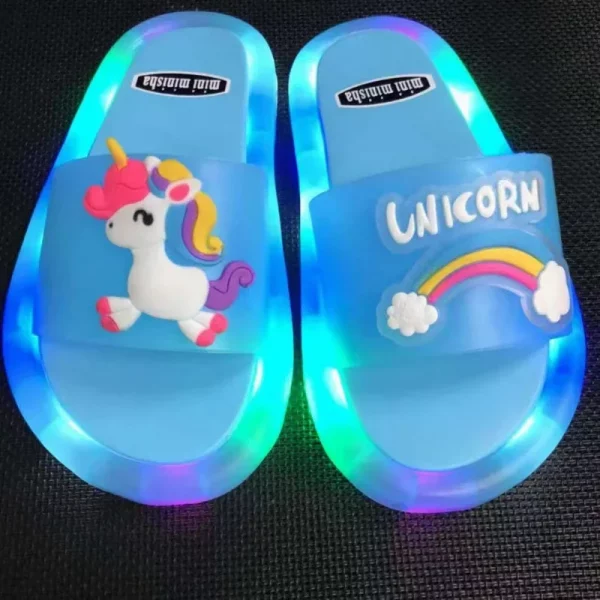 Kids Slippers Animals Prints Lighted