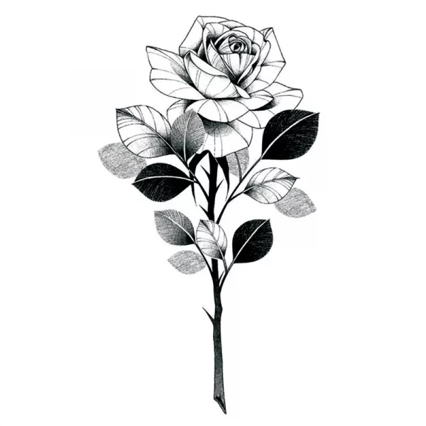 1PCS Black Rose Temporary Tattoo Sticker Flower