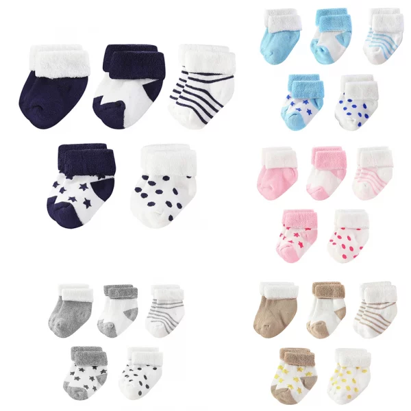 5 Pairs 0-12Months Newborn Baby Socks Four Seasons