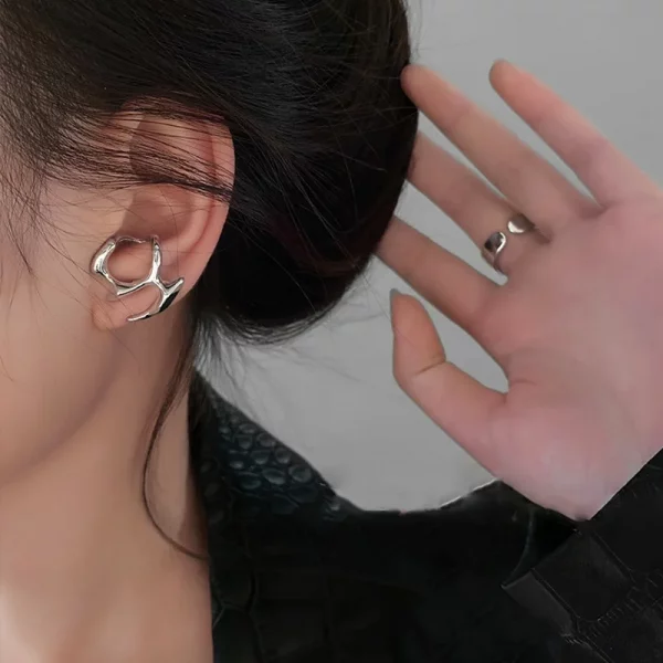 Irregular Liquid Hollow Earrings Style