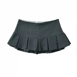Flounce Mini Skirt with Wide Pleats