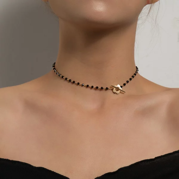 Exquisite Black Crystal Glass Necklace