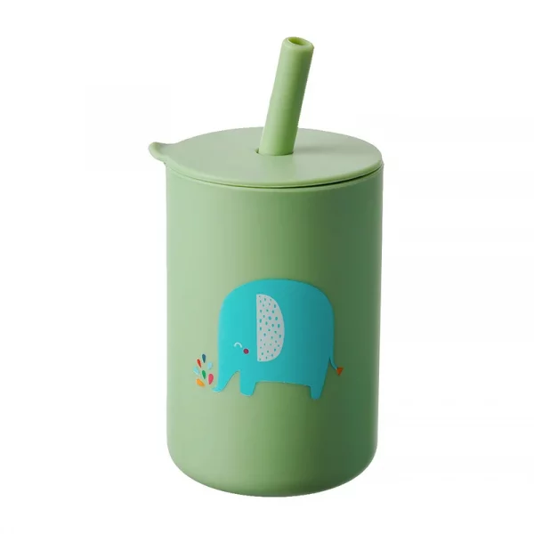 150ml Colorful Silicone Baby Feeding Straw Cup