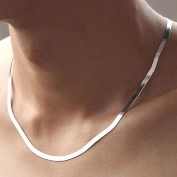 925 Sterling Gold / Silver Flat Necklace