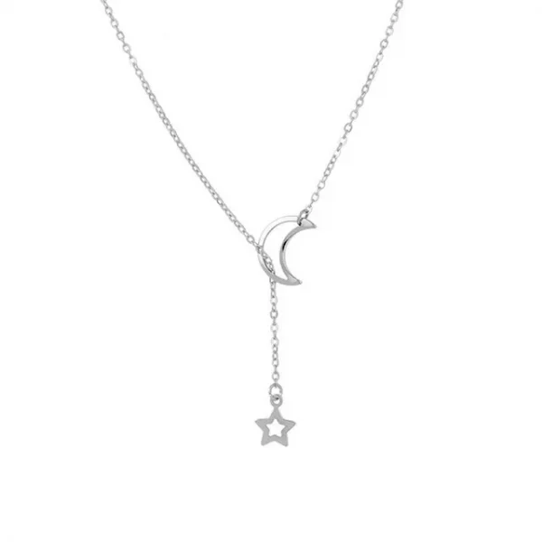 Simple Moon Star Choker Necklace