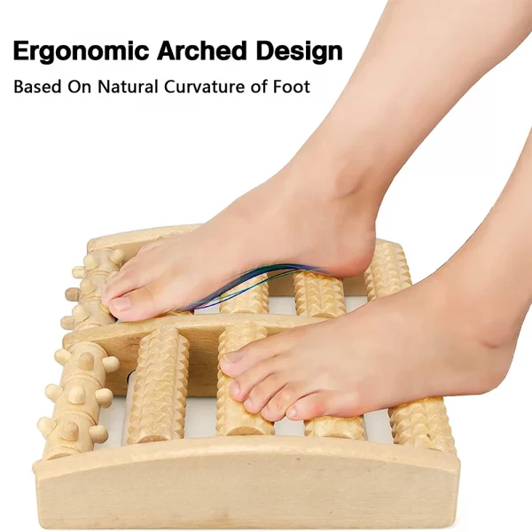 Wooden Foot Roller Massage Reflexology Muscle