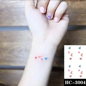 Black Hand Drawn Heart Temporary Tattoo