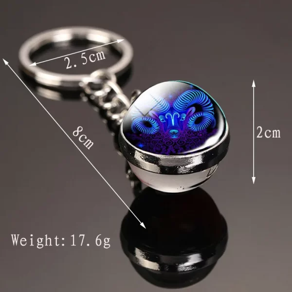 luminous Glass Ball Metal KeyChain
