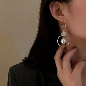 Classic Elegant Pearl Dangle Earrings